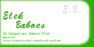 elek babocs business card